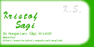 kristof sagi business card