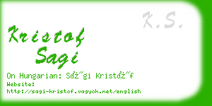 kristof sagi business card
